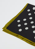 Offset Spot Silk Scarf — Black/Faded Grey