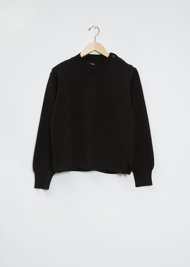 Cotton Wool Button Mock-Neck