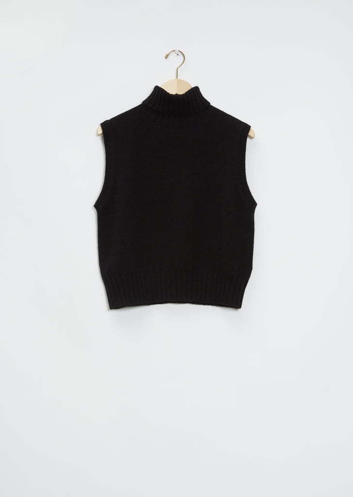Sleeveless Cashmere Roll Neck