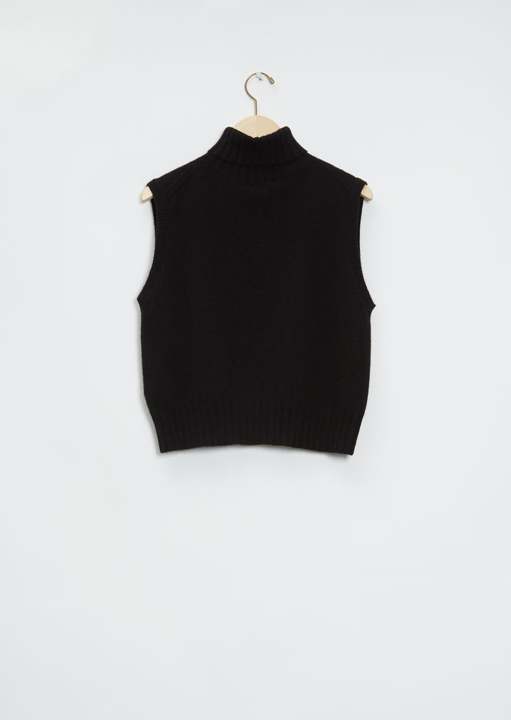 Sleeveless Cashmere Roll Neck