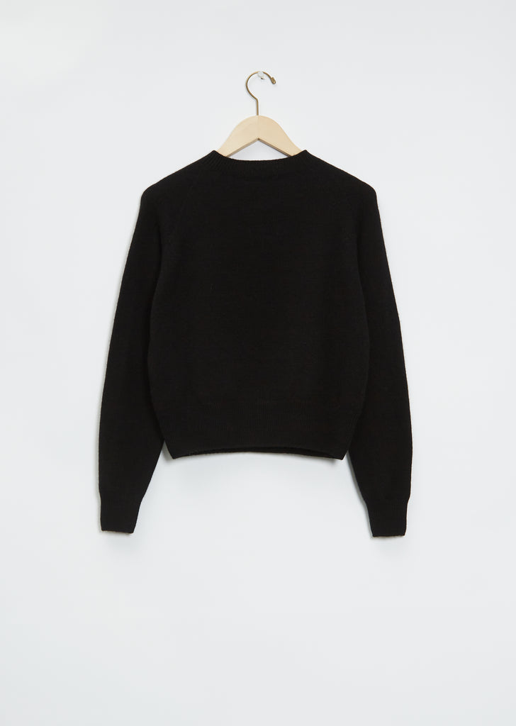 Short Classic Cashmere Crewneck — Black