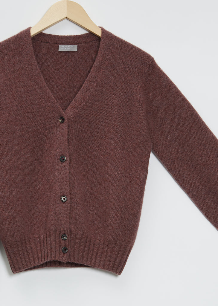 Seamless V-Neck Cashmere Cardigan — Heather