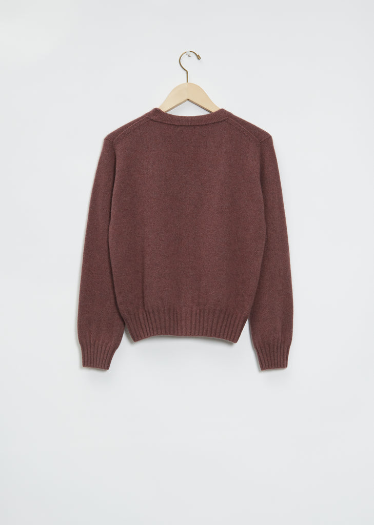 Seamless V-Neck Cashmere Cardigan — Heather