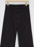 High Waisted Flat Front Cotton Trouser
