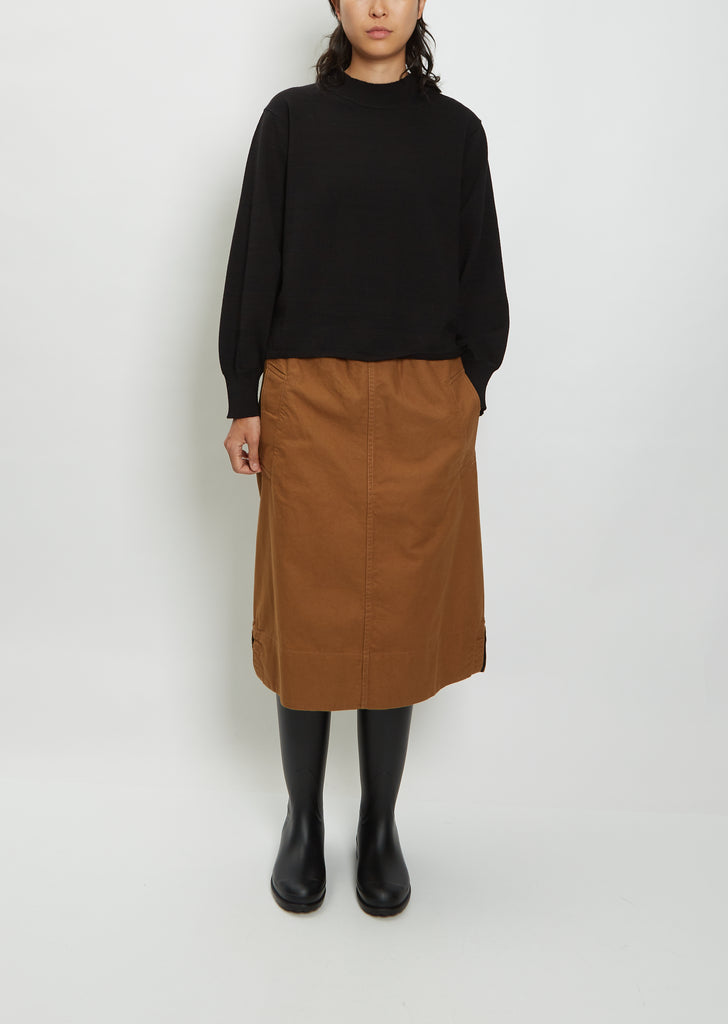 Cotton Wool Button Mock-Neck