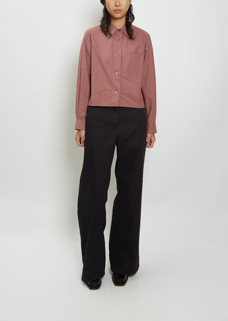 Cropped Long Sleeve Cotton Shirt