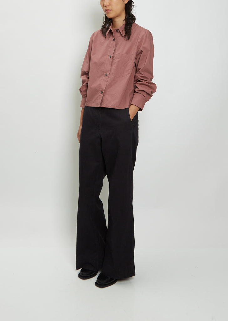 Cropped Long Sleeve Cotton Shirt