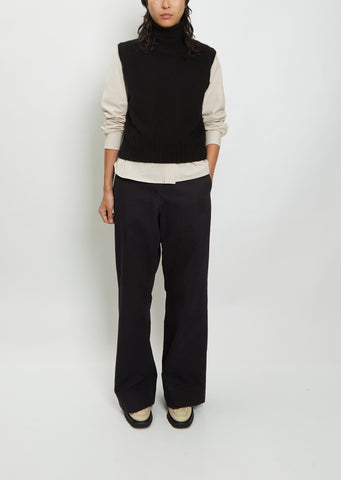 Sleeveless Cashmere Roll Neck