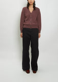 Seamless V-Neck Cashmere Cardigan — Heather