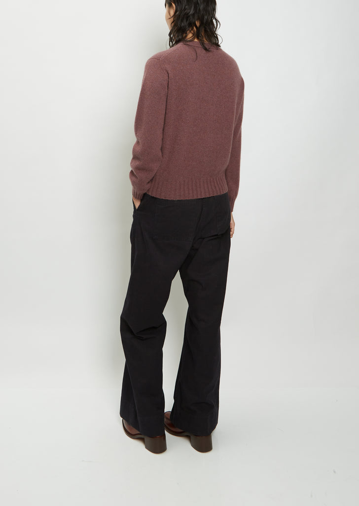 Seamless V-Neck Cashmere Cardigan — Heather
