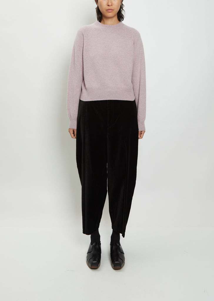 Short Classic Cashmere Crewneck — Crocus