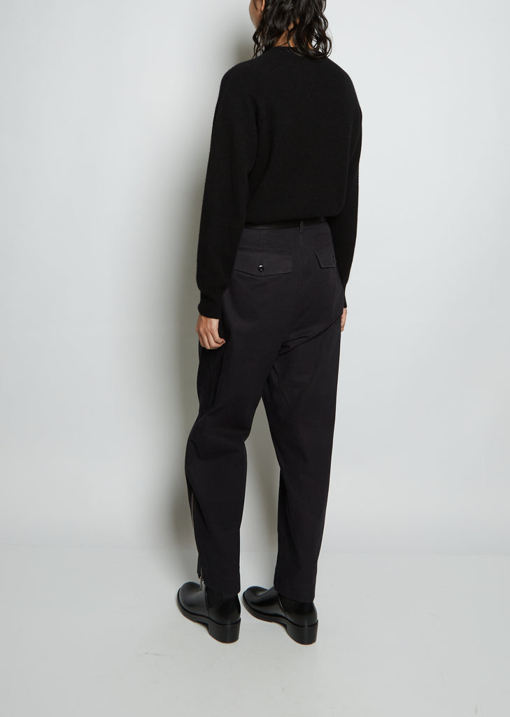 Zip Adjuster Cotton Trousers