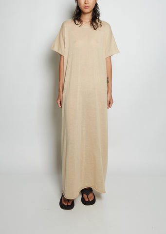 n°139 Caftan Cashmere Dress — Beige