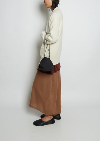 Gabardine Drawstring Bag — Black