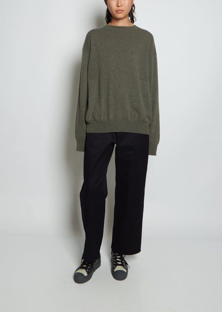 Moon Pocket Cashmere Sweater — Khaki