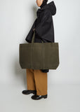Washed Canvas 6 Pocket Tote L — Olive