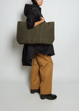 Washed Canvas 6 Pocket Tote L — Olive