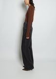 Attu Wide-Leg Cotton Denim Pants — Washed Grey