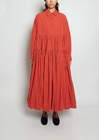 Stephy Cotton Dress — Burnt Orange