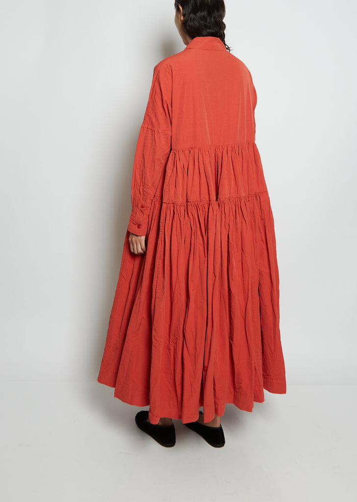 Stephy Cotton Dress — Burnt Orange