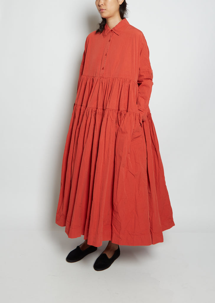 Stephy Cotton Dress — Burnt Orange