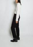 Straight Cotton Linen Trousers — Black