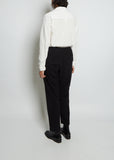 Straight Cotton Linen Trousers — Black