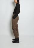 Straight Cotton Linen Trousers — Khaki
