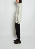 Boyfriend R-Neck Cashmere Sweater — Silver Green