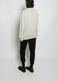 Boyfriend R-Neck Cashmere Sweater — Silver Green