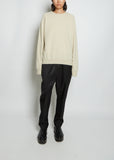 Boyfriend R-Neck Cashmere Sweater — Chalk