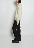 Boyfriend R-Neck Cashmere Sweater — Chalk