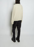 Boyfriend R-Neck Cashmere Sweater — Chalk