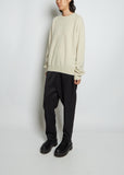 Boyfriend R-Neck Cashmere Sweater — Chalk
