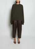 Boyfriend R-Neck Cashmere Sweater — Black Olive