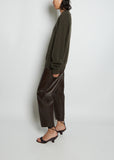 Boyfriend R-Neck Cashmere Sweater — Black Olive