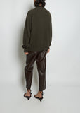 Boyfriend R-Neck Cashmere Sweater — Black Olive