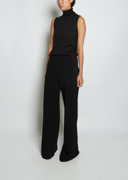 Gala Pants Black in Viscose and Virgin Wool – The Row