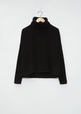 Short Cotton Turtleneck — Black