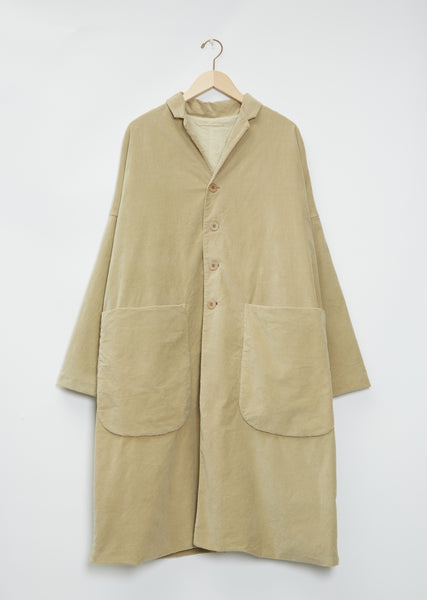 Velvet Loose Coat — Beige