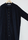 Velvet Collar Dress — Navy