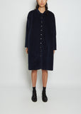 Velvet Collar Dress — Navy