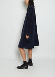 Velvet Collar Dress — Navy