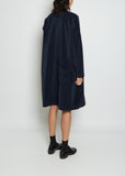 Velvet Collar Dress — Navy