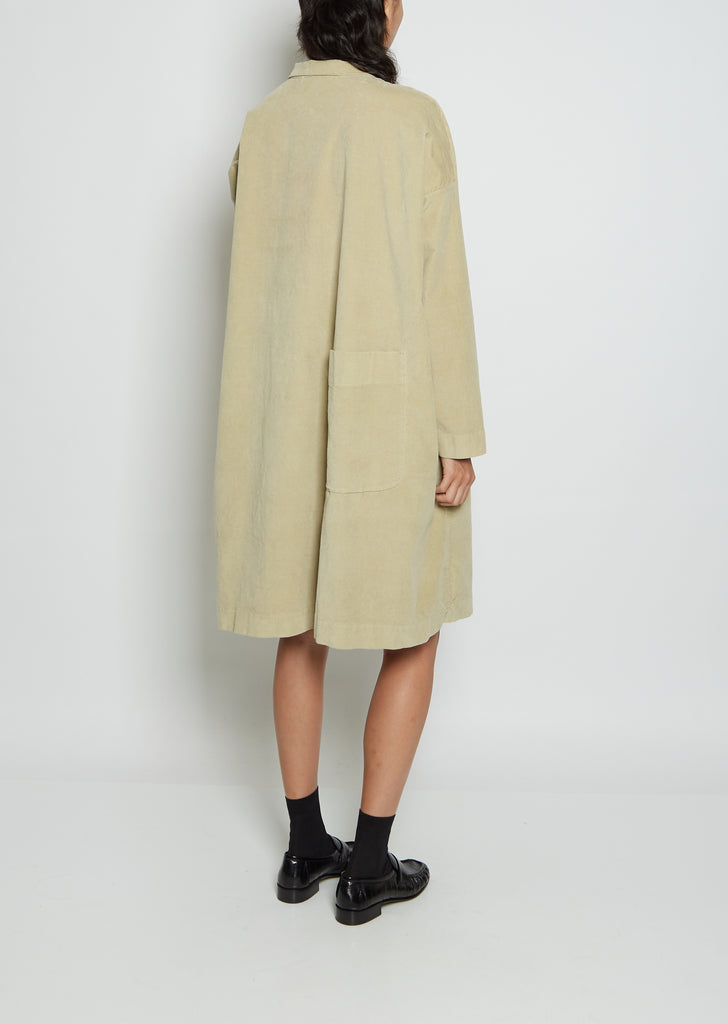 Velvet Collar Dress — Beige