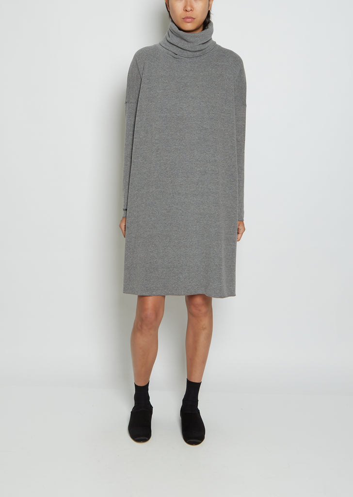 Oversized Turtleneck Cotton Acrylic Dress JP