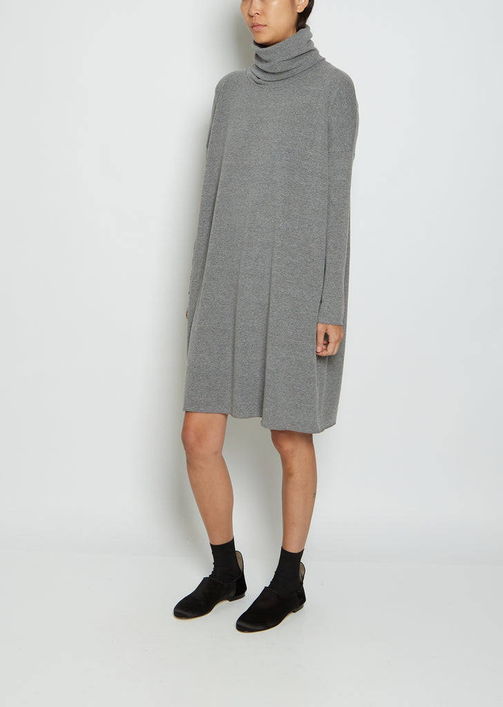 Oversized Turtleneck Cotton Acrylic Dress JP