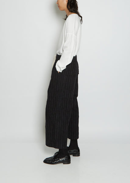 Pinstriped W&S Cotton and Wool Trousers – La Garçonne