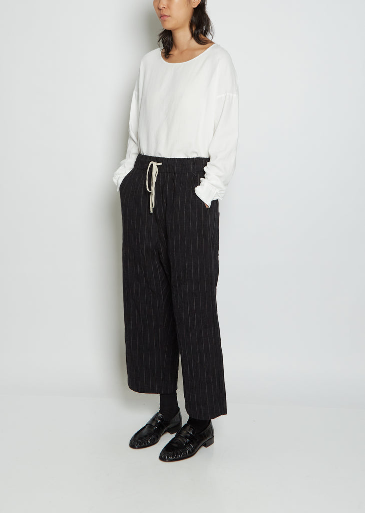 Pinstriped W&S Cotton and Wool Trousers