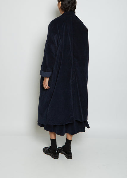 Velvet Loose Coat — Navy – La Garçonne